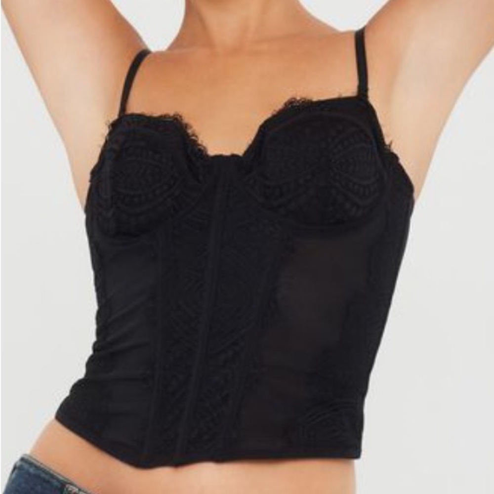 Chrishell lace & mesh bustier